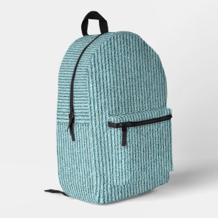 Casual Aqua Corduroy Stripe Pattern  Printed Backpack