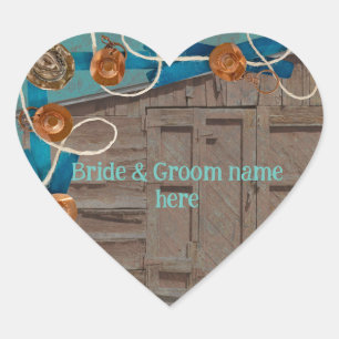 Casual Barn wedding & reception country location Heart Sticker