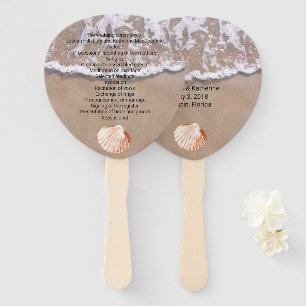 Casual Beach Theme Wedding Program Fan