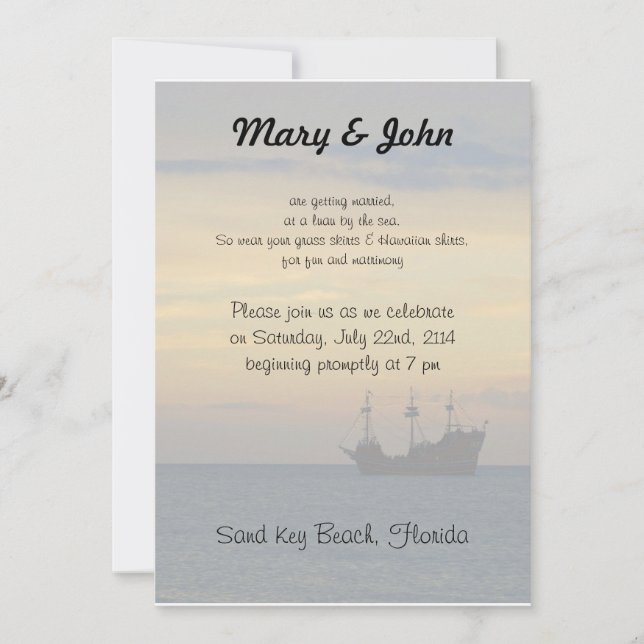 Casual Beach Wedding Invitation (Front)