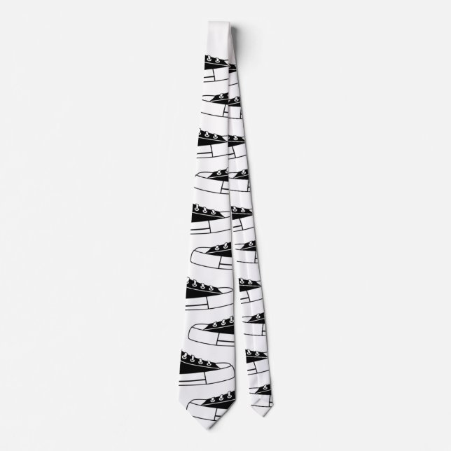 Casual Black Sneakers Unisex Neck Tie (Front)