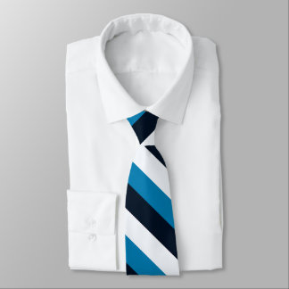 Casual Blue Black White Stripe Tie