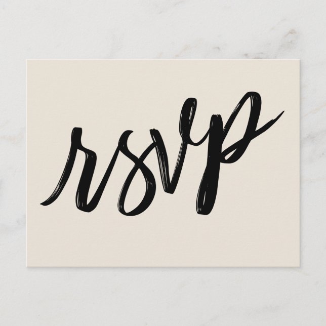 Casual Bold Handwriting Elegant Cream RSVP Postcard (Front)