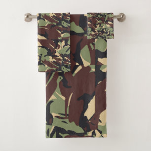 Casual Brown Camou  Bath Towel Set
