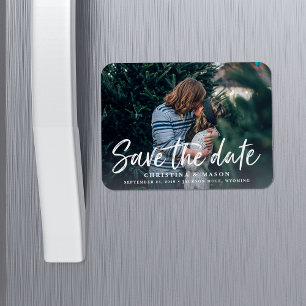 Casual Brush   Photo Save the Date Magnet