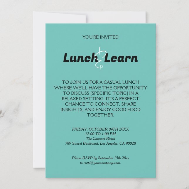 Casual Business Lunch Invitation (Front)