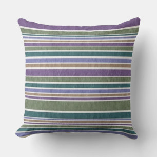 "CASUAL CABANA STRIPE" Fun Trending Colourful Throw Pillow
