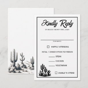 Casual Cactus Food Choices RSVP Card