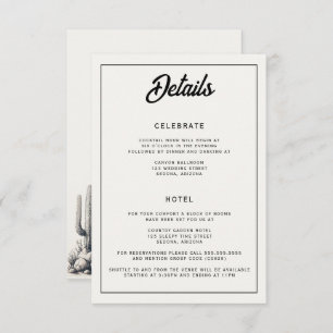 Casual Cactus Wedding Enclosure Card