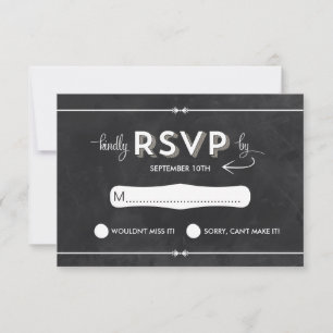 Casual Chalkboard RSVP Card