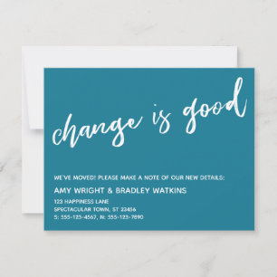 Casual Change is Good New Address Mosaic Blue Card