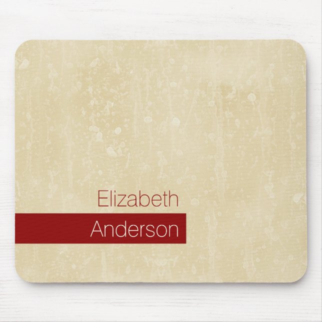 Casual Chic Beige Grunge With Modern Style Name Mouse Pad (Front)