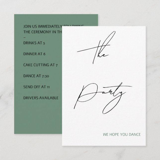 Casual Chic Handwriting Style Wedding Enclosure Card (Front/Back)