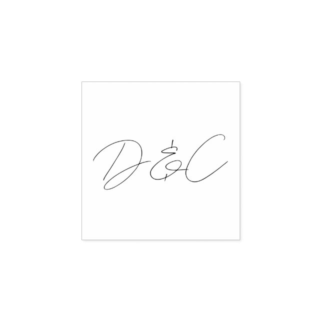 Casual Chic Handwriting Style Wedding Rubber Stamp (Imprint)