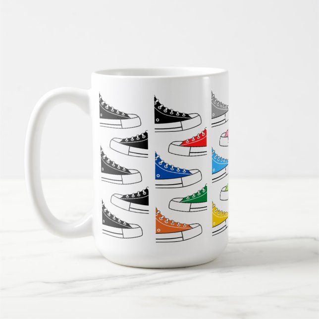 Casual Colourful Sneakers 15 oz. Coffee Tea Mug (Left)