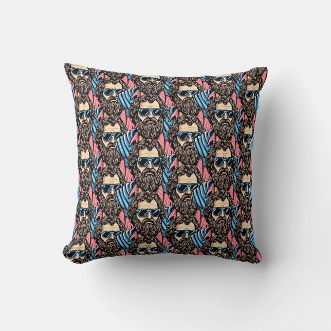 Casual Cool Philosopher Look Throw Pillow (Front)