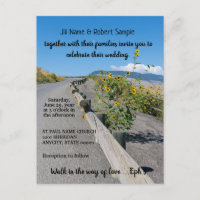 Casual Country Road Sunflowers invitation wedding