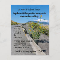 Casual country west mountain road flowers wedding