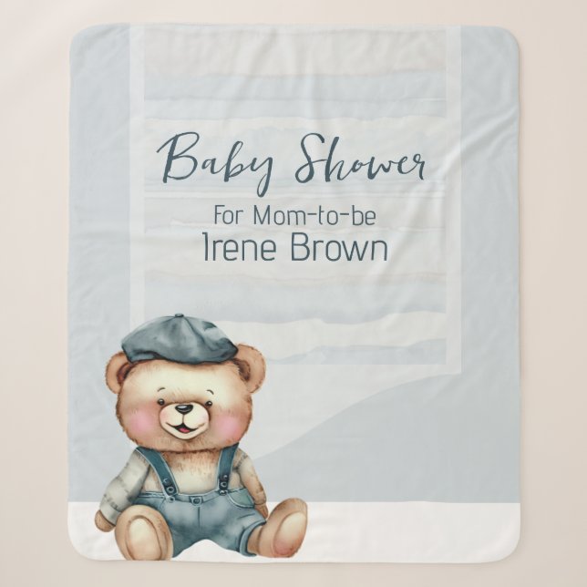 Casual Cozy Baby Shower Sherpa Blanket (Front)
