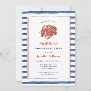Casual Crawfish Boil engagement party invitation