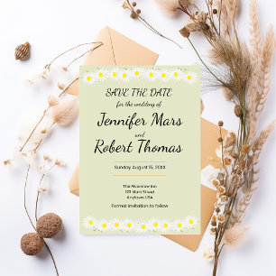 Casual Daisy Wedding  Save The Date