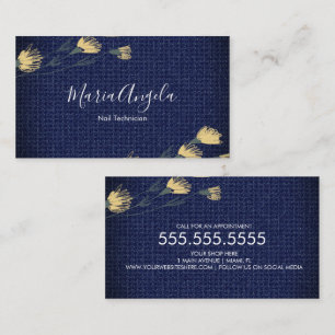 Casual Denim and Wild Flowers Salon Beauty Business Card