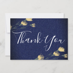 Casual Denim and Wild Flowers Wedding Thank You