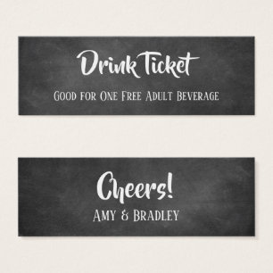 Casual Drink Tickets in White Over Chalkboard