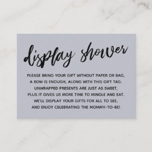 Casual Dusty Blue Display Baby Shower No Gift Wrap Enclosure Card