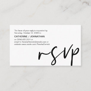 Casual Elegance, Black Script, RSVP respond Enclosure Card