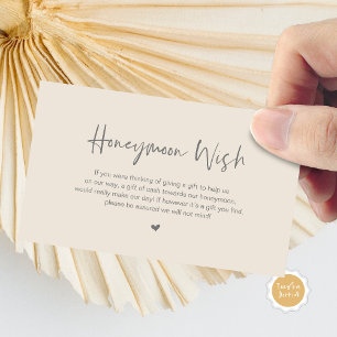 Casual Elegance Wedding Honeymoon Wish Enclosure Card