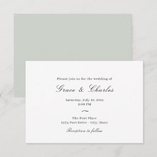 Casual Elegant Light Beige Green Wedding Inviation Invitation