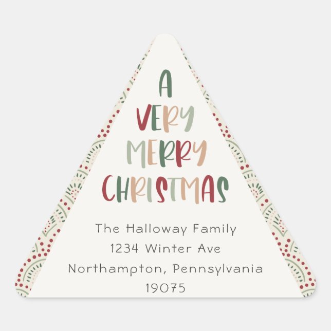 Casual Festive Christmas Triangle Envelope Seals (Front)