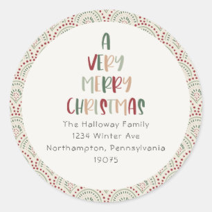 Casual Festive Very Merry Christmas Envelope Seals