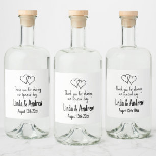 Casual font wedding party mini liquor bottle label
