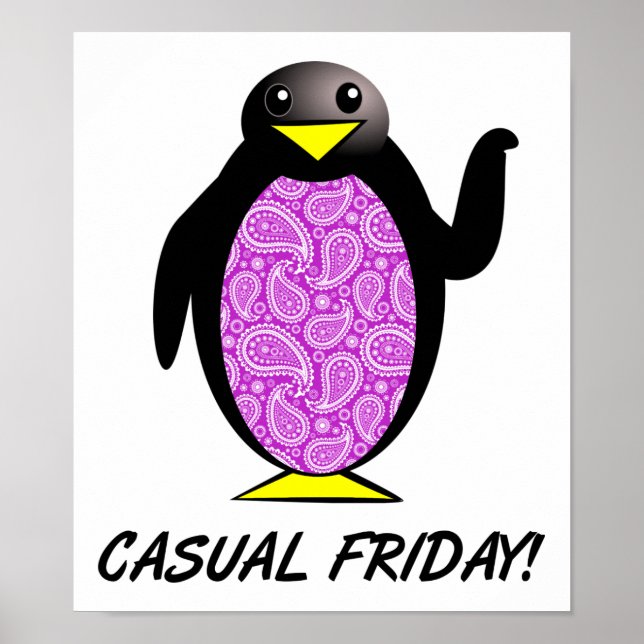 Casual Friday Penguin Funny Poster (Front)