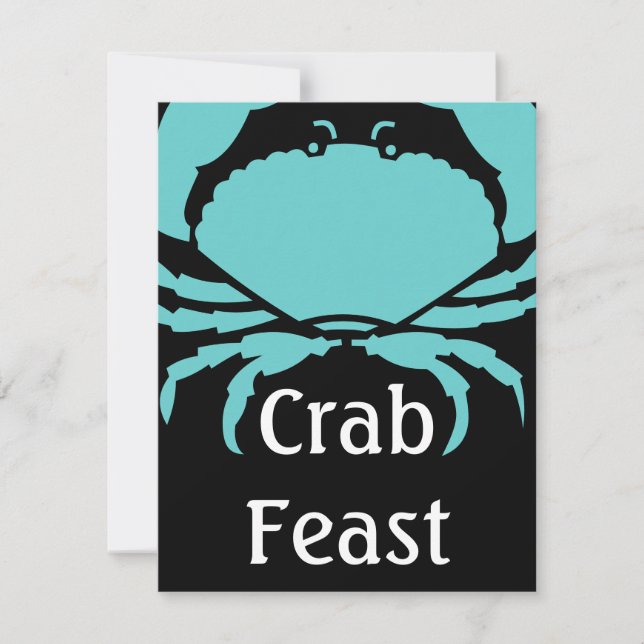 Casual Fun Crab Feast Festival Party Invitations (Front)