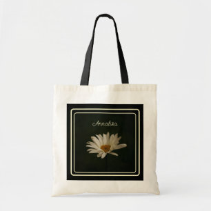 Casual Girly Daisy Floral Photo Personalized  Tote Bag