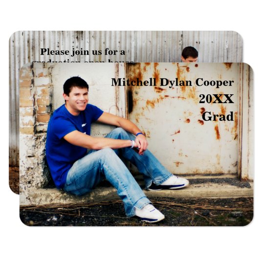 Casual Grunge - 3x5 Graduation Announcement