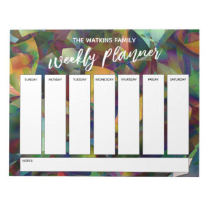 Casual Handwriting Abstract Weekly Planner Notepad