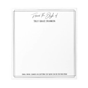 Casual Handwriting From the Desk of Simple Elegant Notepad