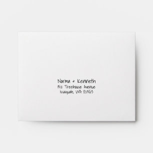 Casual Handwriting Self Address Wedding RSVP Envelope