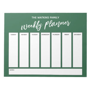 Casual Handwriting Simple Weekly Planner, Leaf Notepad