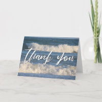 Casual Handwriting Thank You Crashing Waves