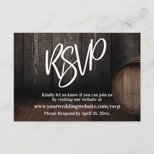 Casual Handwriting Typography Wooden Barrel Enclosure Card (Front)