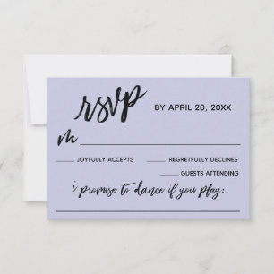 Casual Handwriting w/ Song Request Lavender RSVP Card