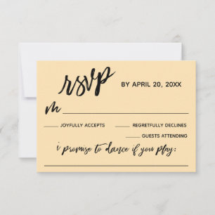 Casual Handwriting w/ Song Request Pale Peach RSVP Card