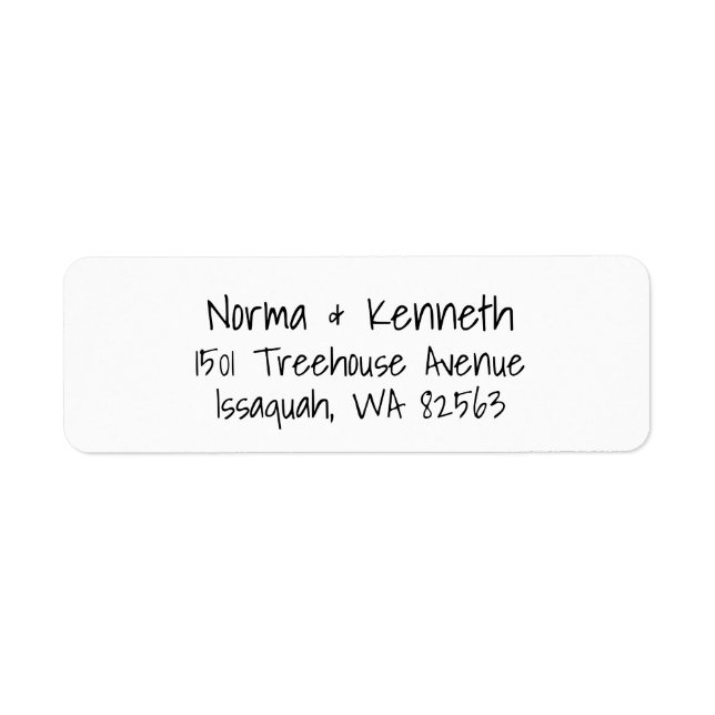 Casual Handwriting Wedding Return Address (Front)