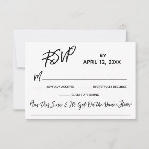 Casual Handwriting Wedding RSVP with Song Request