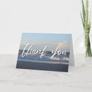 Casual Handwriting You Thank Evening Ocean Waves Card